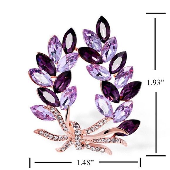 Fashion Rhinestones Bauhinia Flower Brooch - Picture 5 of 7